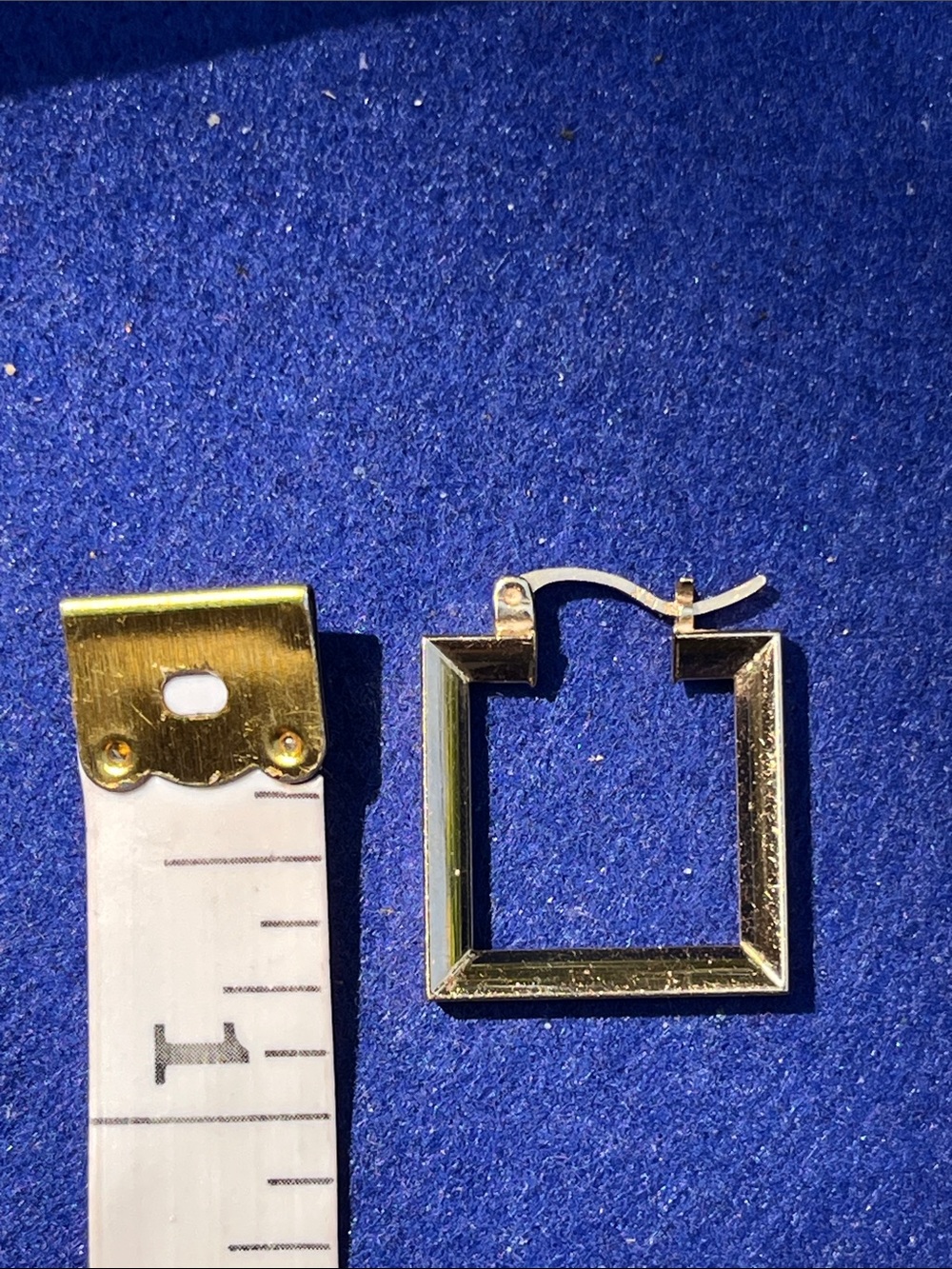 14K Gold Rectangular Earrings - Picture 5 of 7
